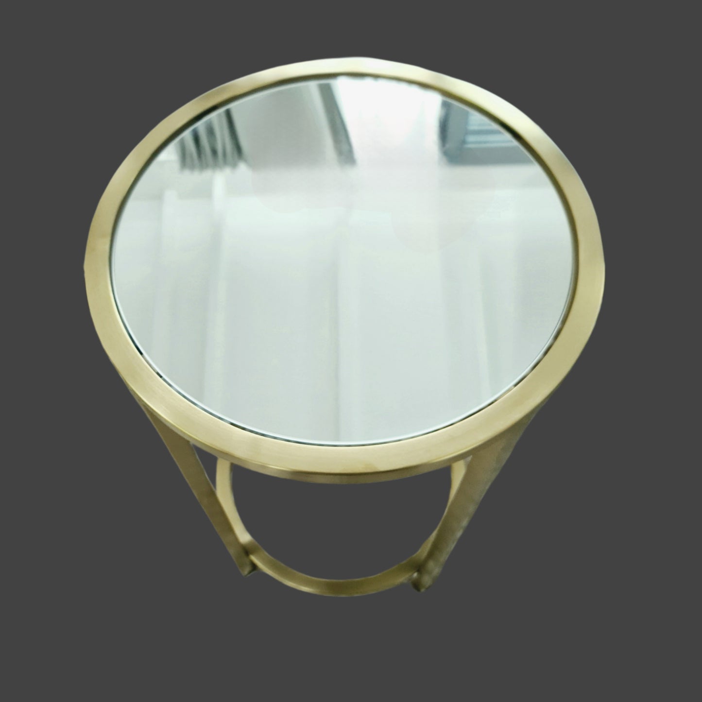 Dyako Gold Stainless Steel Side Table with Mirror Top