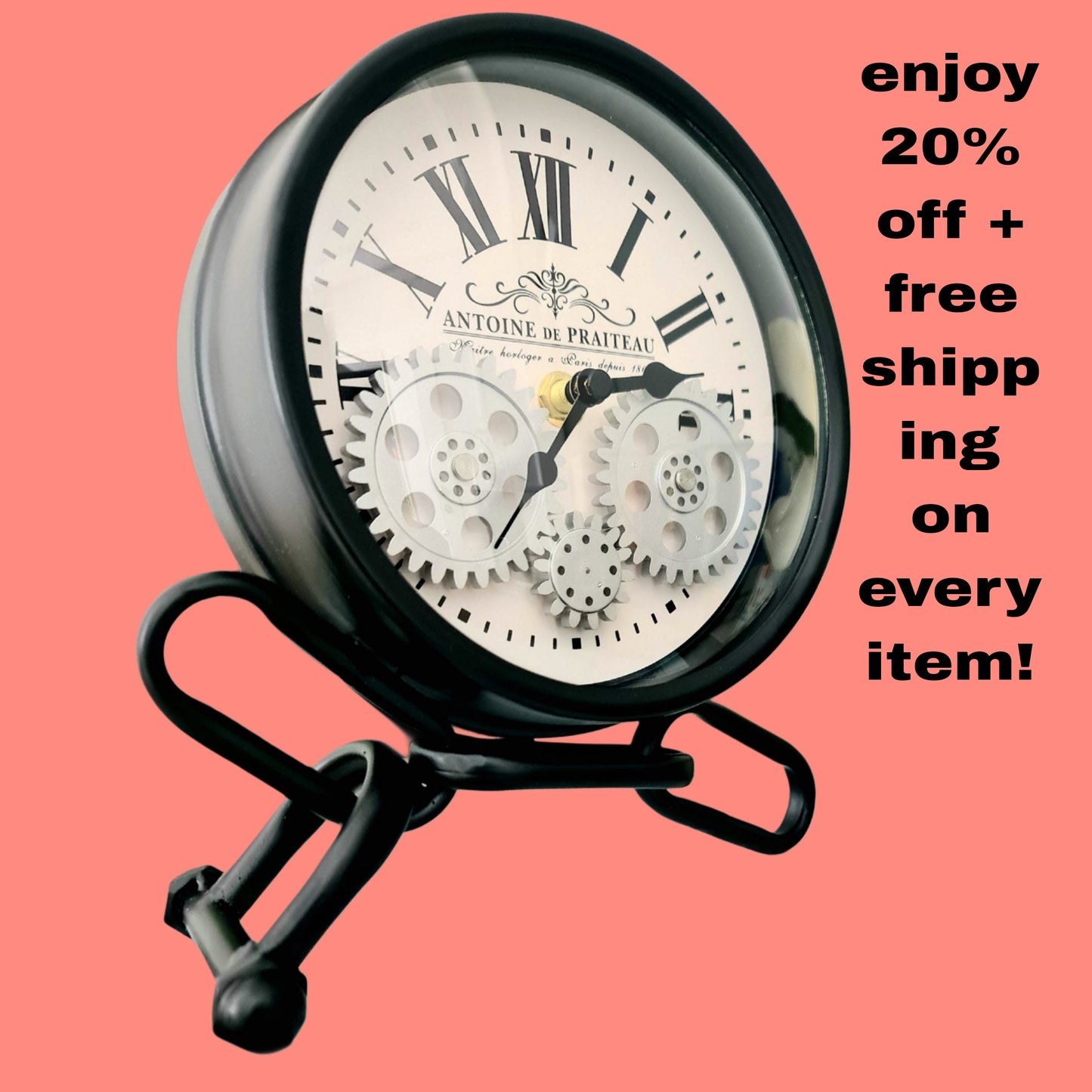 Antoine De Praiteau 21 Cm Moving Gear Table Clockw