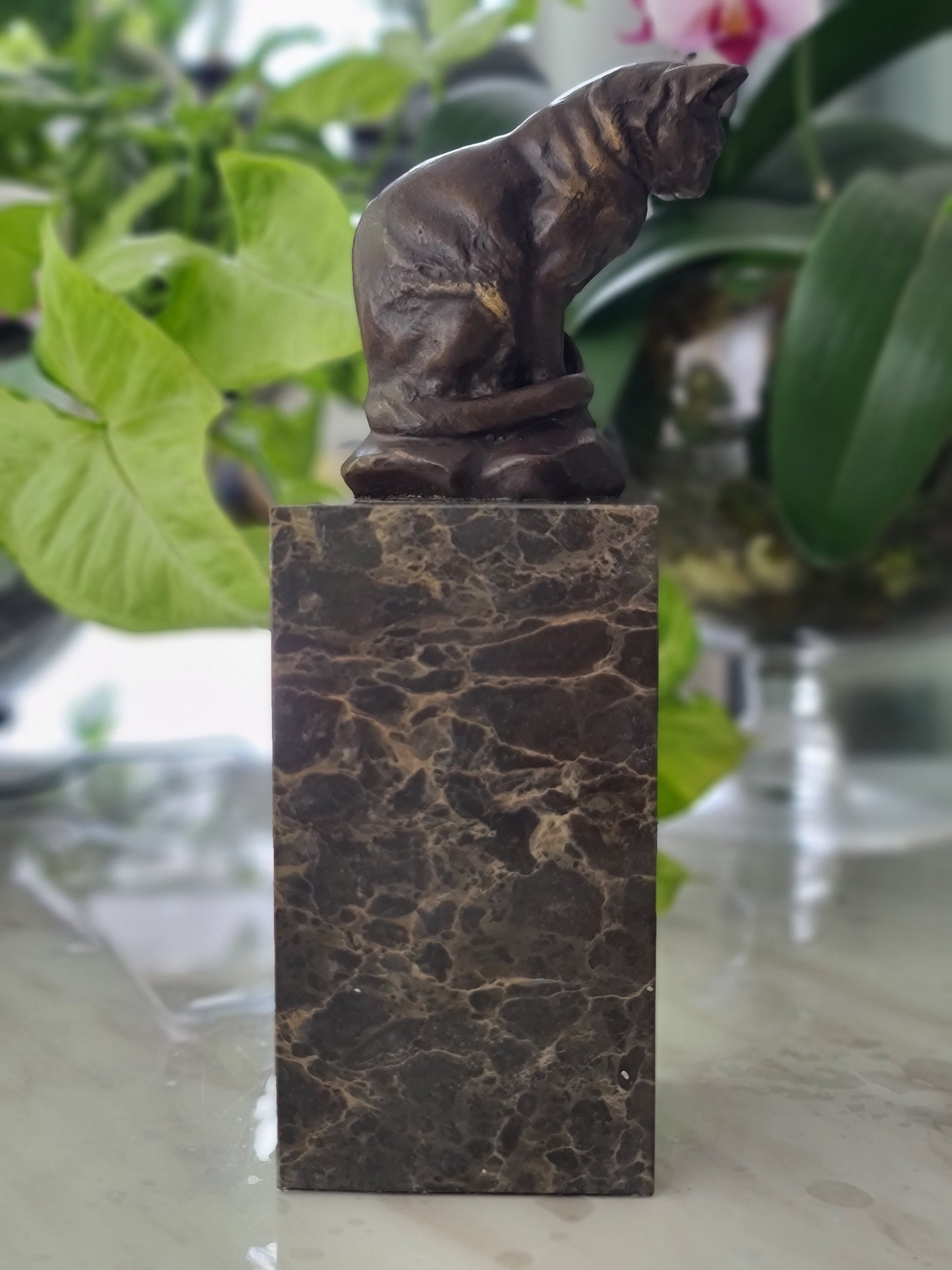 Bronze Sculpture of Sitting Cat