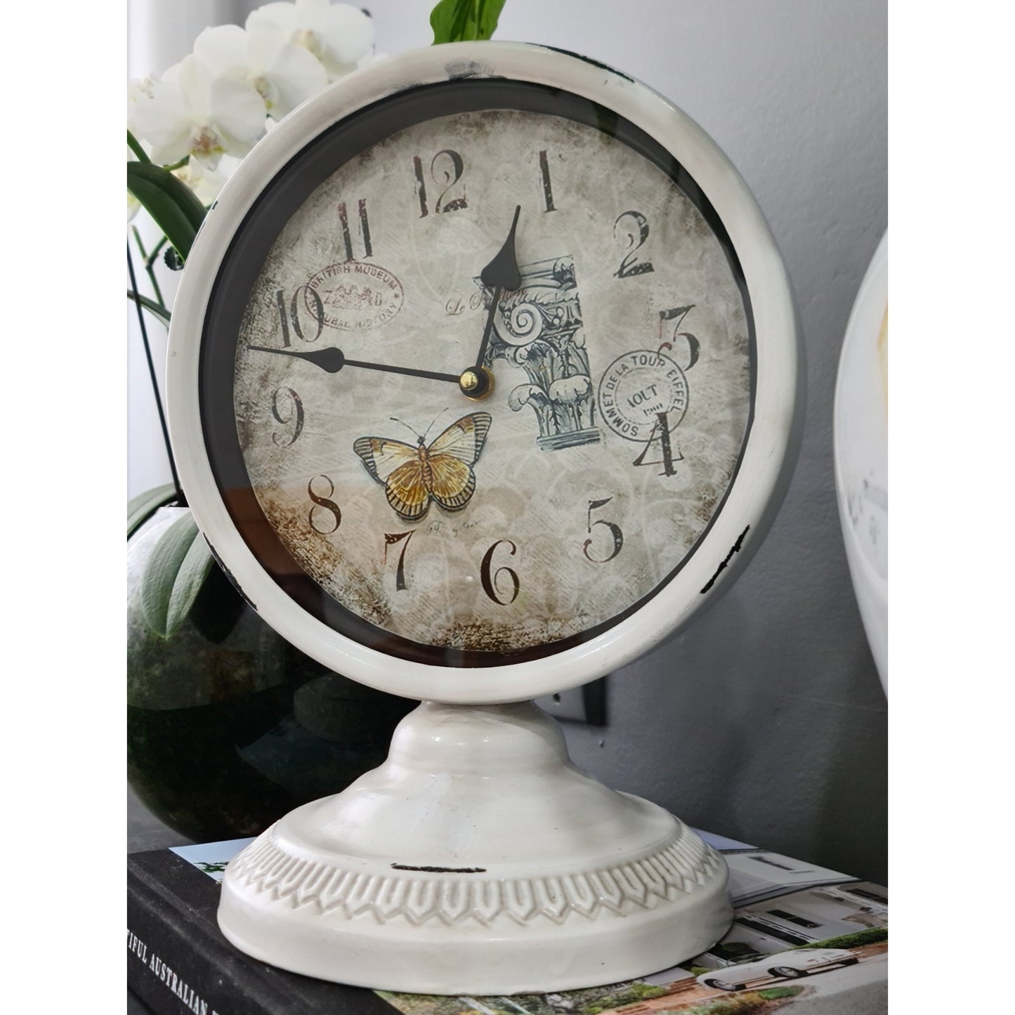 Antique White Mantel 33 Cm Table Clock