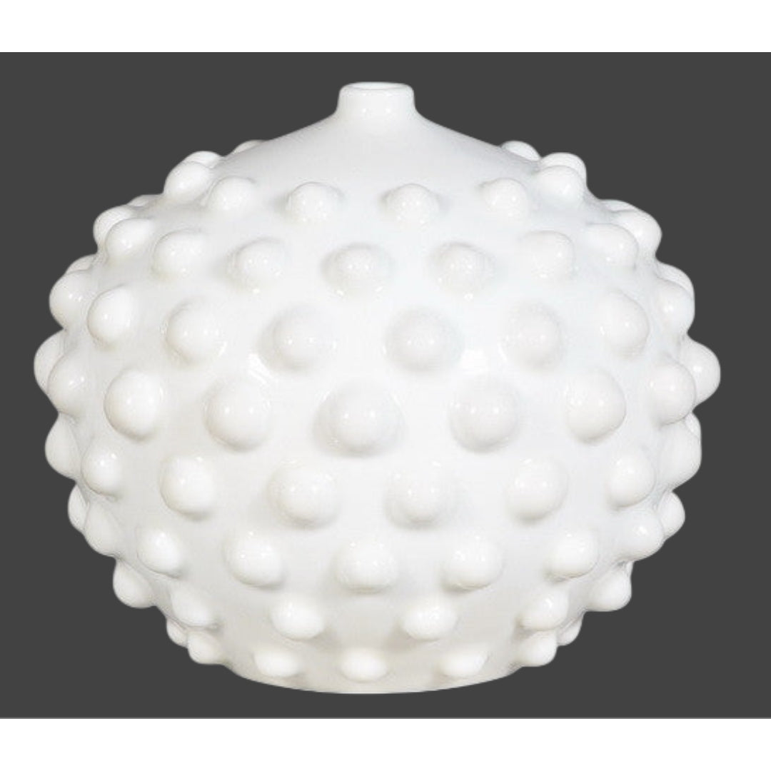 White Studded Sphere Vase