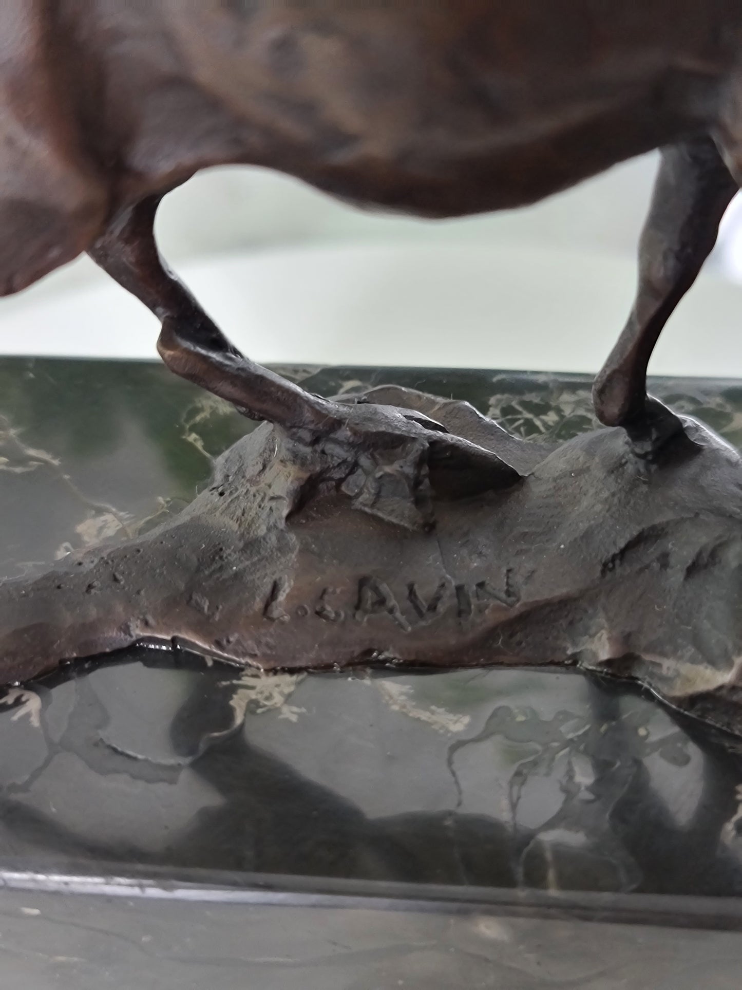 Art Deco Elk Deer Sculpture on Marble Base, Art, Gift, Bookend