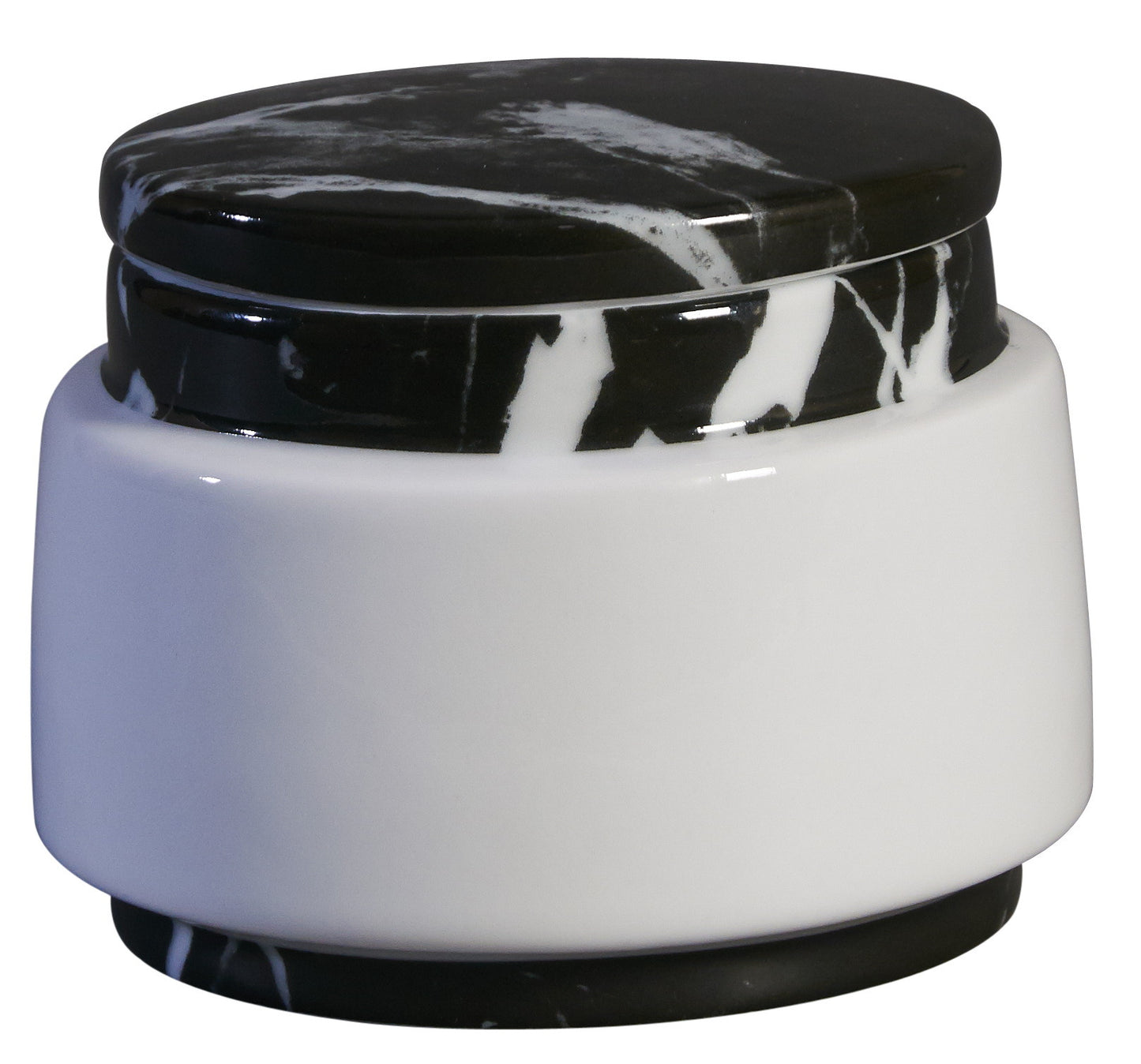 Container: Small Black Marble Decal on Stool