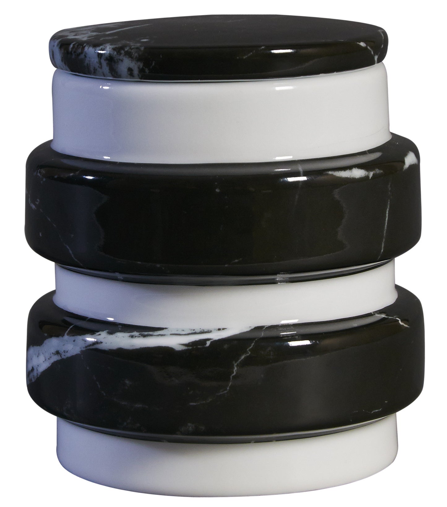 Container : Medium Black Marble Decal on Stool