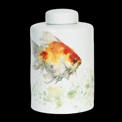 Large Container: Hand painted Gold Fish