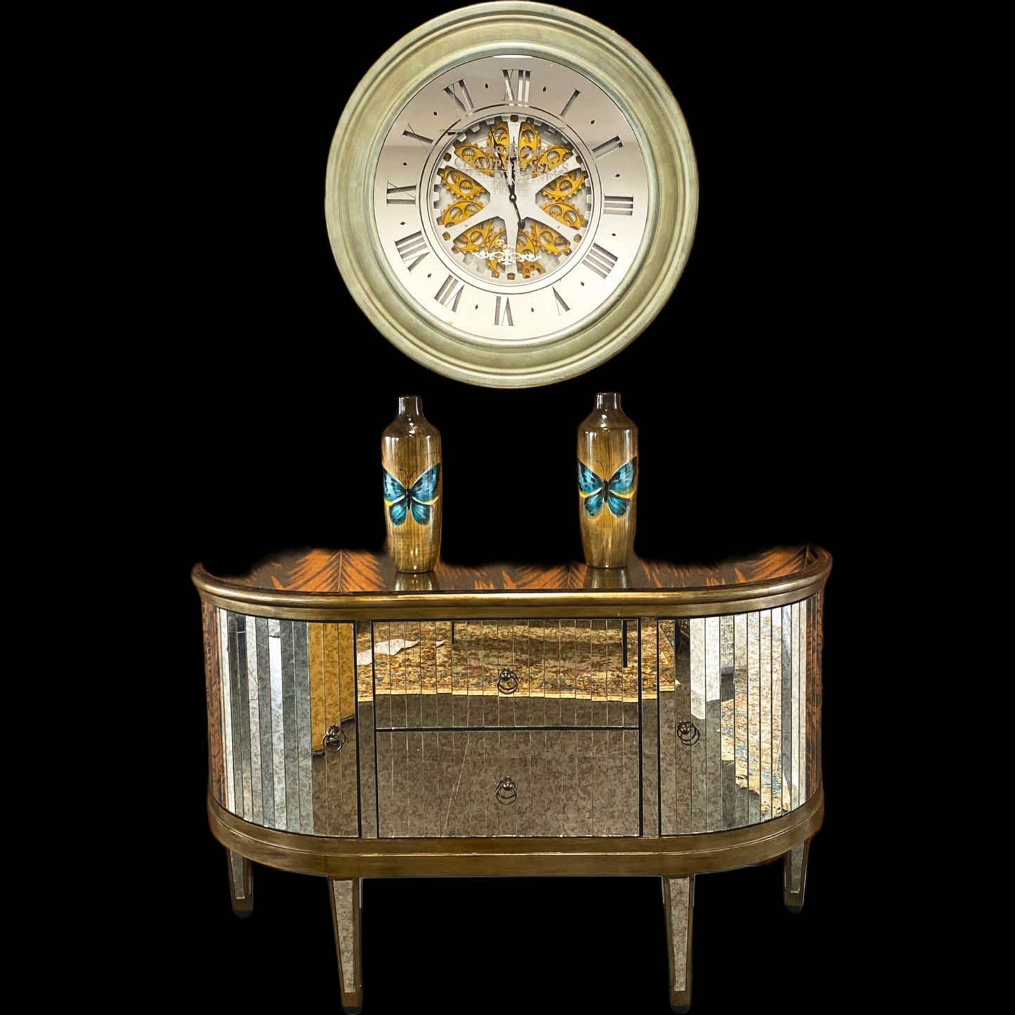 Hand painted/ Handmade Butterfly: Gradient Wooden Vase