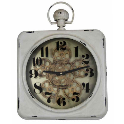 Antique 46 Cm Cafe De Marguerites Square Gear Wall Clock