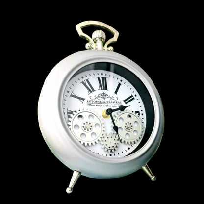 Antoine De Praiteau Victorian Grey Gear Table Clock