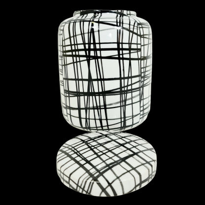 Hand painted Graphic Black & White Pattern container