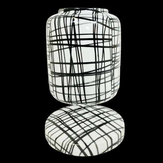 Hand painted Graphic Black & White Pattern container