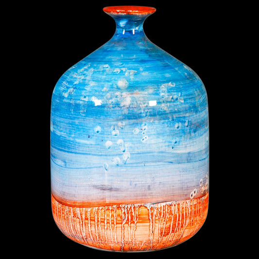 Cylinder Bud Vase: Dotted Twilight To Apricot Strata