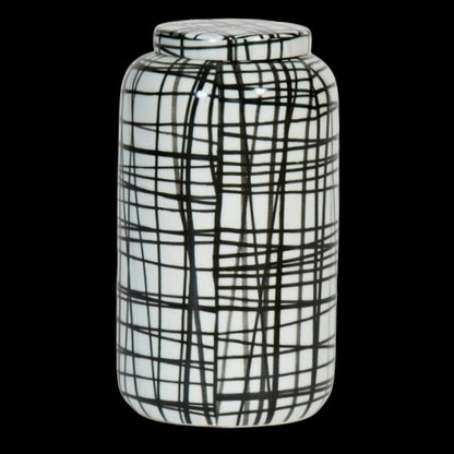 Large Hand Painted Graphic black & white Graphic pattern container