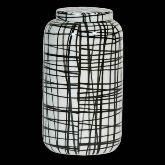 Large Hand Painted Graphic black & white Graphic pattern container