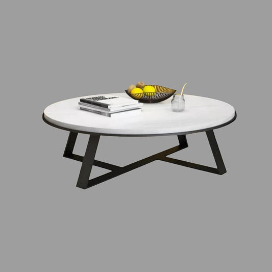Aska Polished Stainless Steel or Black Coffee Table with White Marble Top (Pick up only)