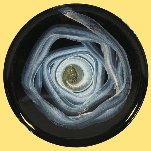 Abstract Concentric Deco Hand painted Plate