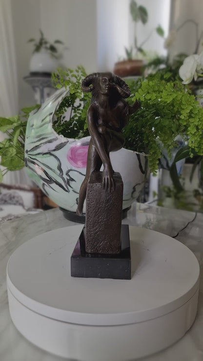Handcrafted Nude Female Devil Bronze Sculpture Hot Cast Statue