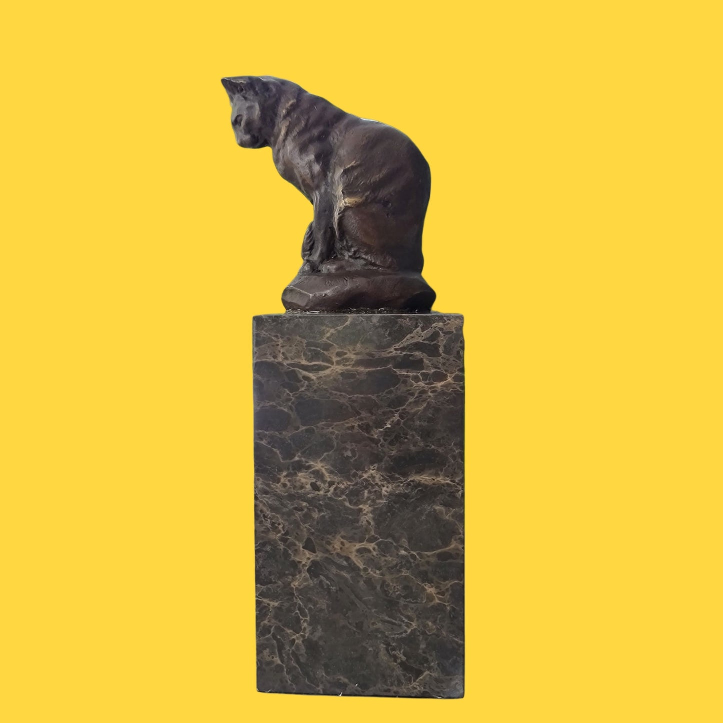 Bronze Sculpture of Sitting Cat
