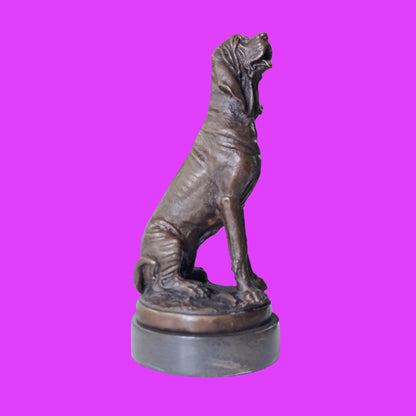Bronze Sculpture of Dog, Hunting Dog  on Marble Top