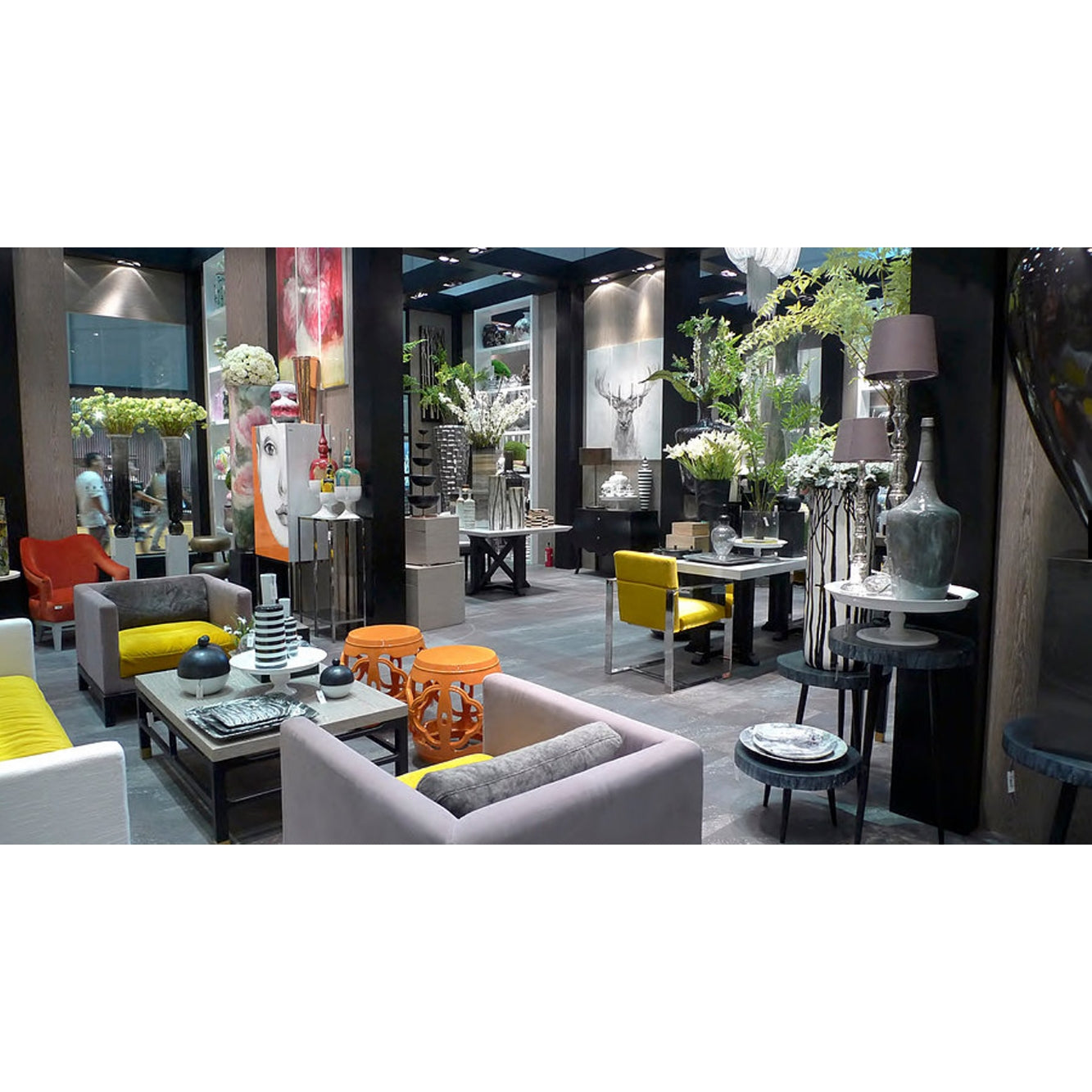 Orange Lacquered Drum Stool