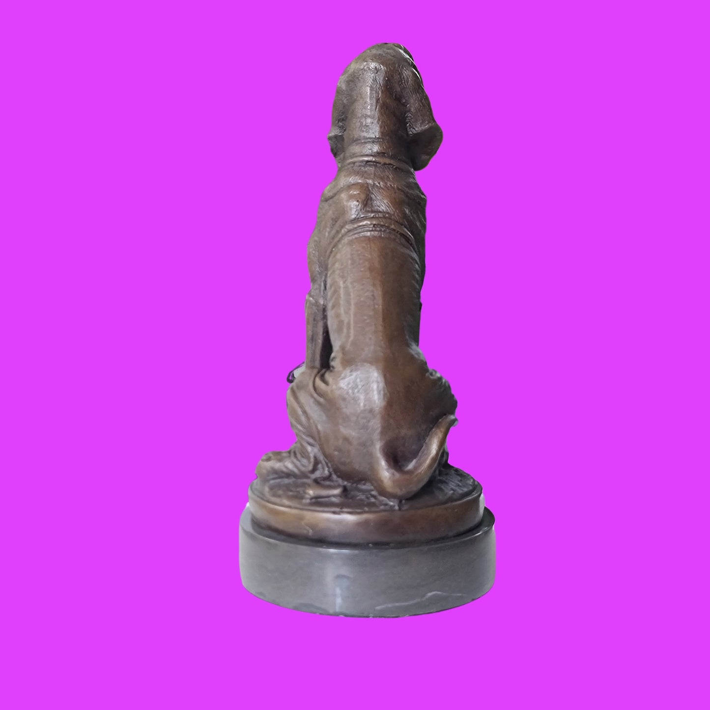 Bronze Sculpture of Dog, Hunting Dog  on Marble Top