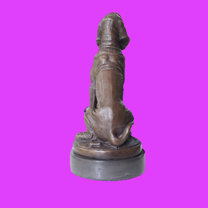 Bronze Sculpture of Dog, Hunting Dog  on Marble Top