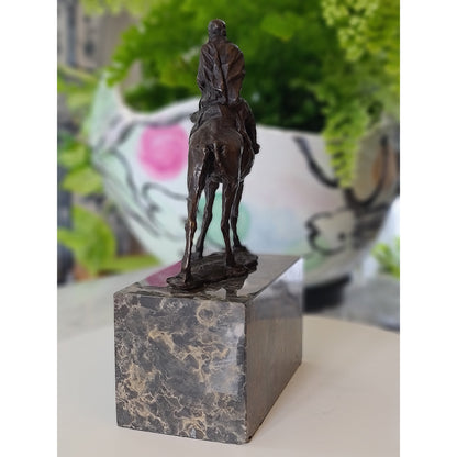 Lawrence of Arabia Camel & Rider Bronze Marble Statue On Marble