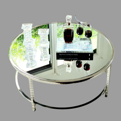 Dyako Mirror polished Stainless Steel Coffee Table with Mirror Top(pick up only)