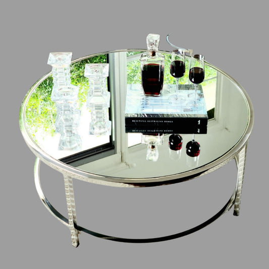 Dyako Mirror polished Stainless Steel Coffee Table with Mirror Top(pick up only)