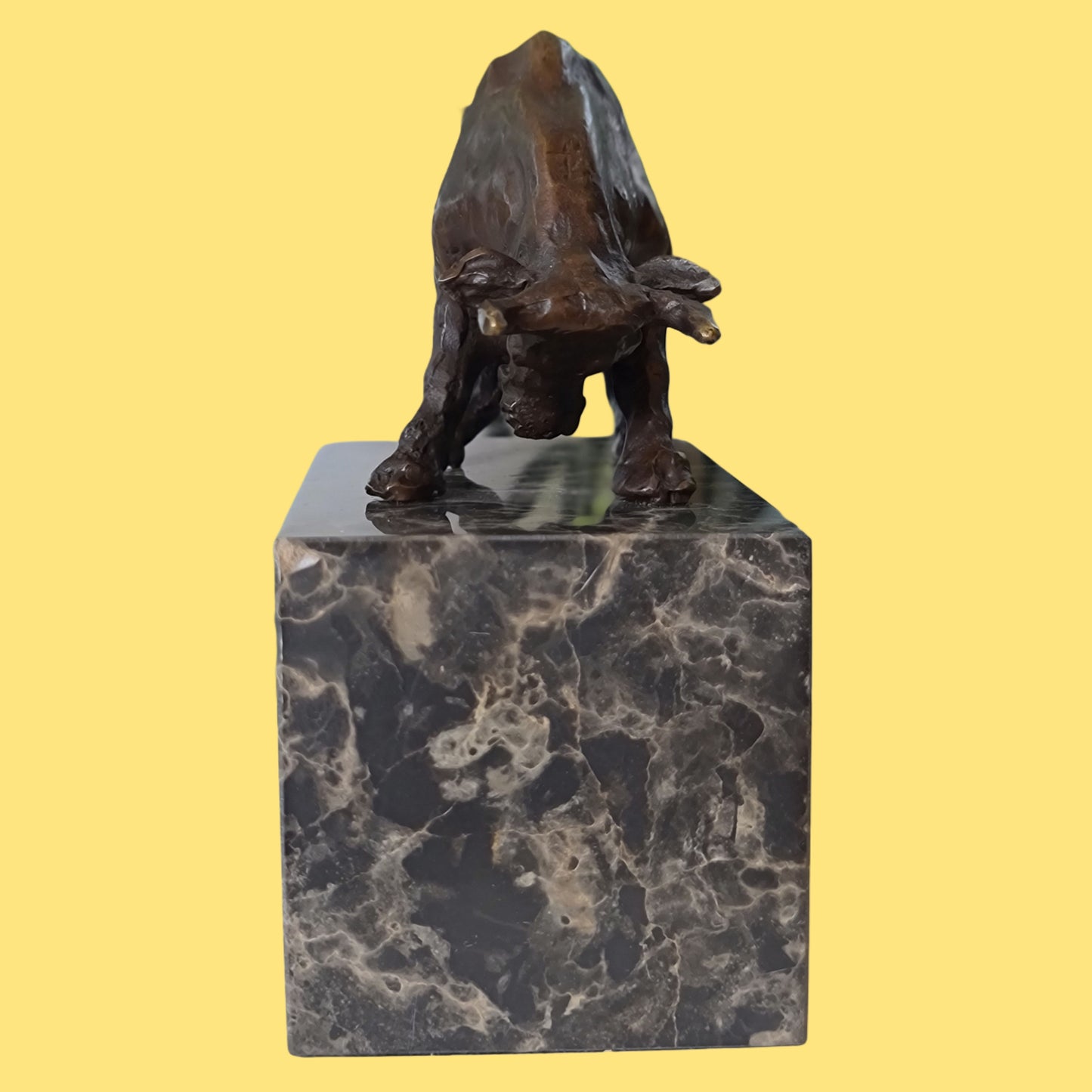  Bronze Statue Bull Fighting Sculpture on Marble Base