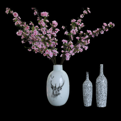 Large Hand Painted Vase Wild Elk