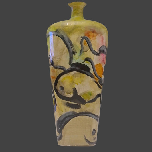 Hand Painted Vase Piranha Fish
