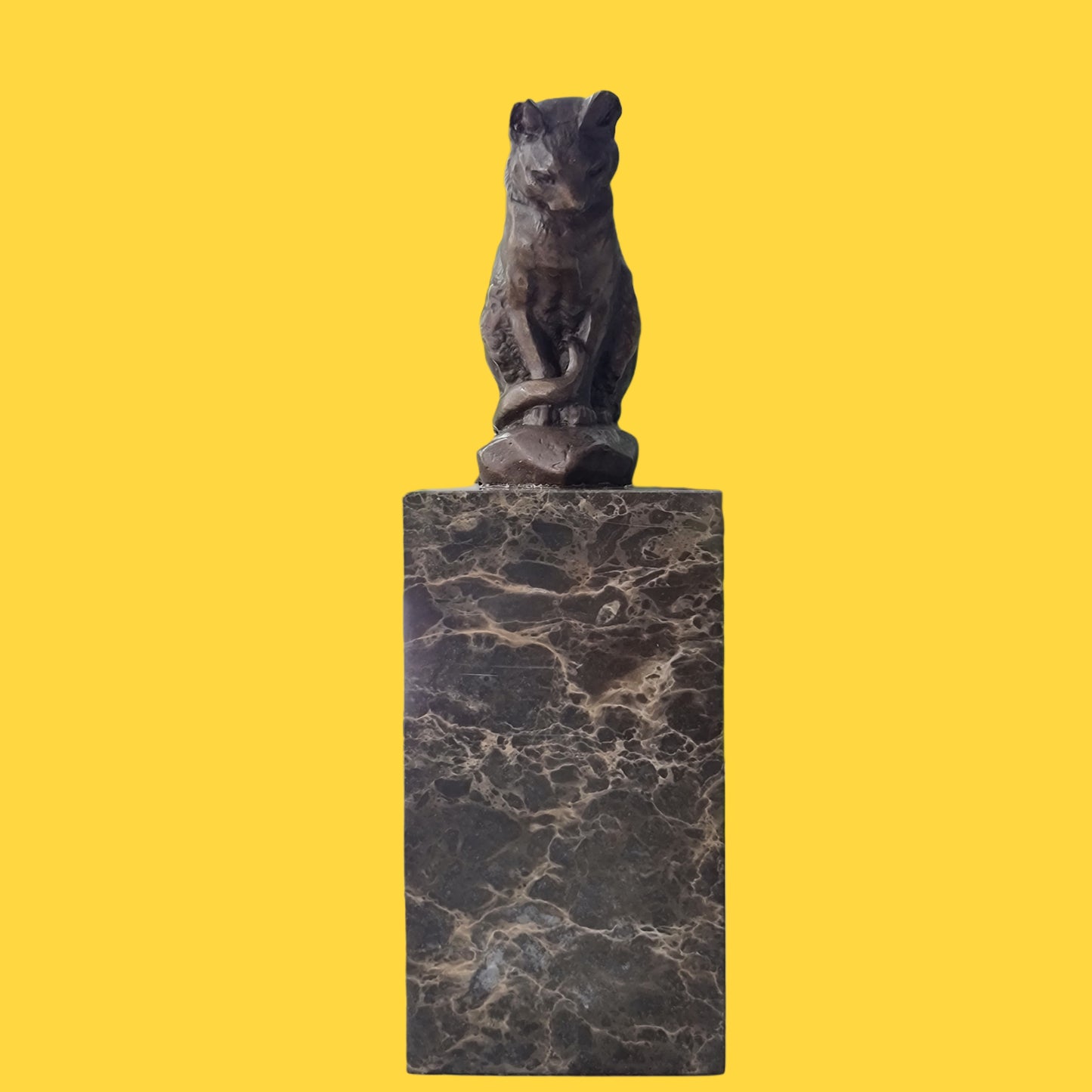 Bronze Sculpture of Sitting Cat