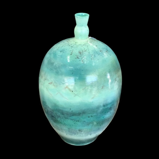 Large Hand painted/ Handmade Pascal Blue Vase