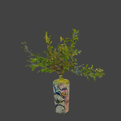 Hand Painted Vase Piranha Fish