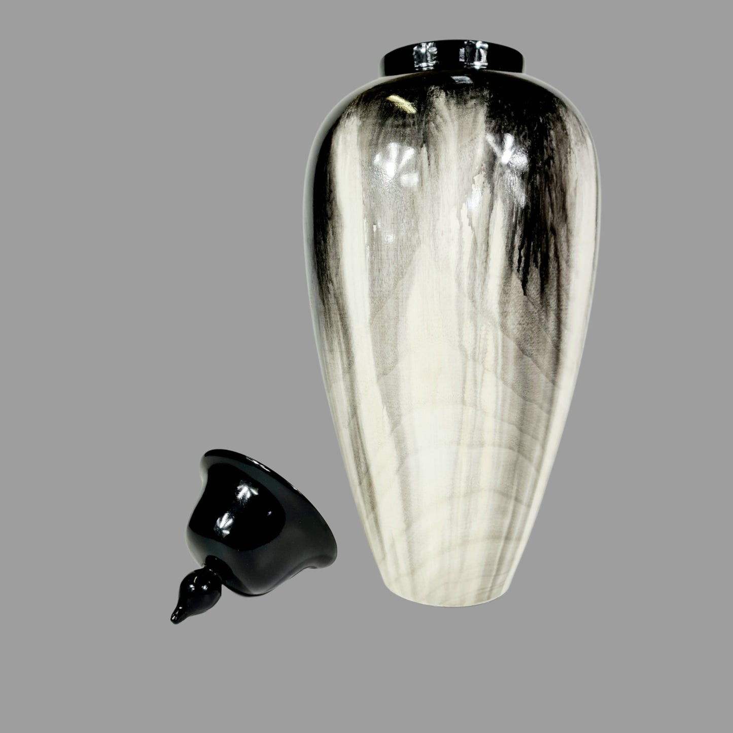 Large Hand painted (paint Dripping)/ Handmade wooden Pet Urns