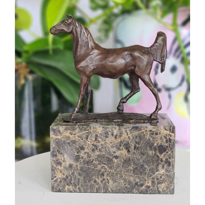 Bronze sculpture of Horse Standing Artwork  On Marble