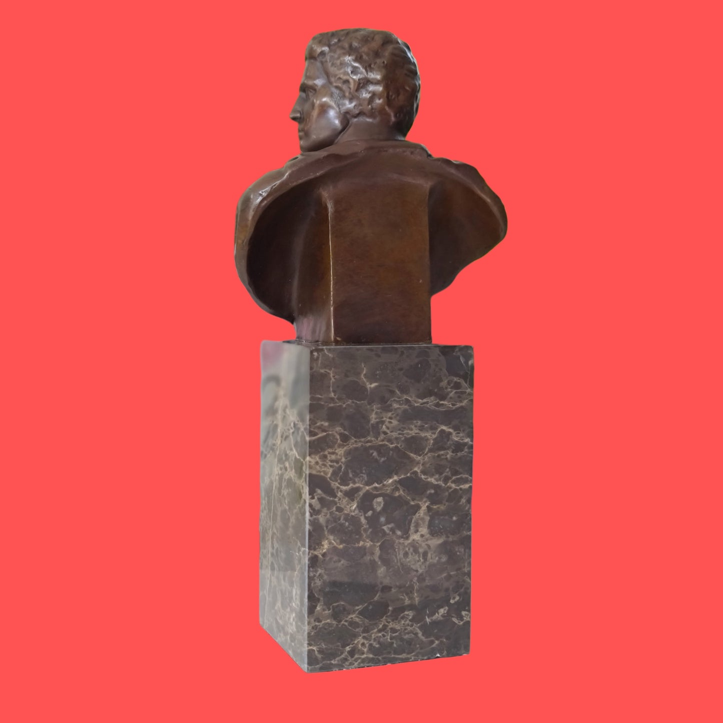 Bronze Sculpture of Caesar Augustus Bust on Marble Base