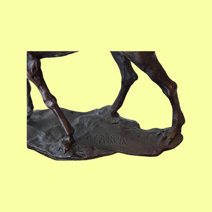 Lawrence of Arabia Camel & Rider Bronze Marble Statue On Marble