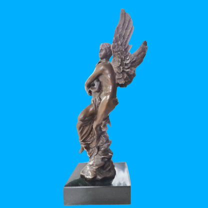 Bronze Sculpture Angel " Psyche And Eros " Statue Figure Cupid