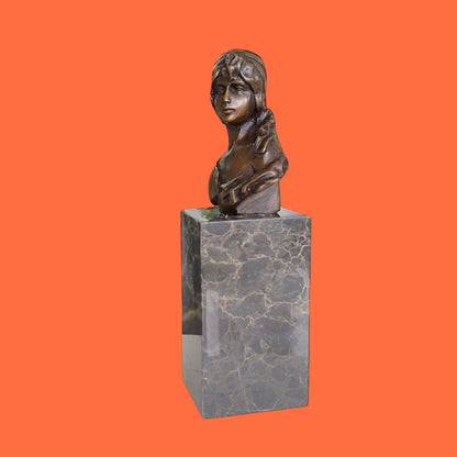 Beautiful Bust Of Royal Maiden Sculpture On Marble Base