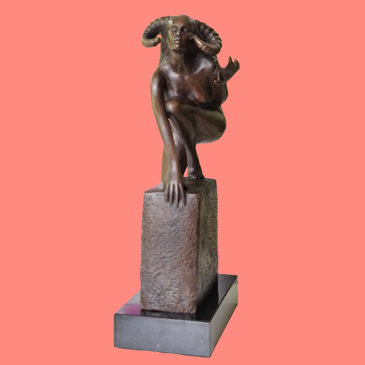 Handcrafted Nude Female Devil Bronze Sculpture Hot Cast Statue