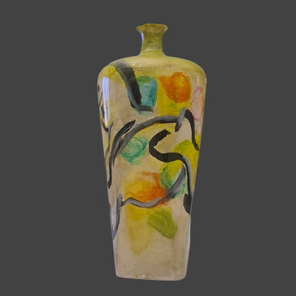Hand Painted Vase Piranha Fish