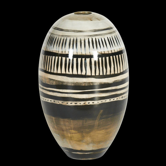 Hand Painted & Handmade Wooden Vase: Dawn and Dusk