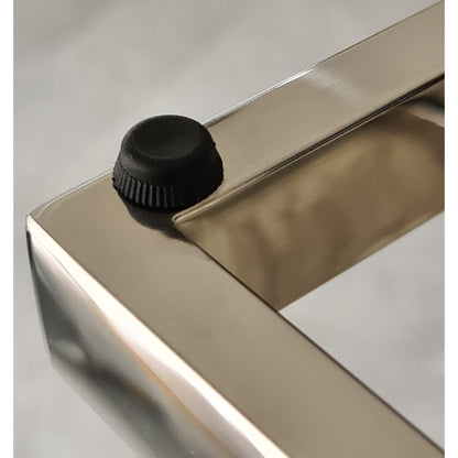 Soma Polished Stainless Steel Side Table with Black Tempered Glass