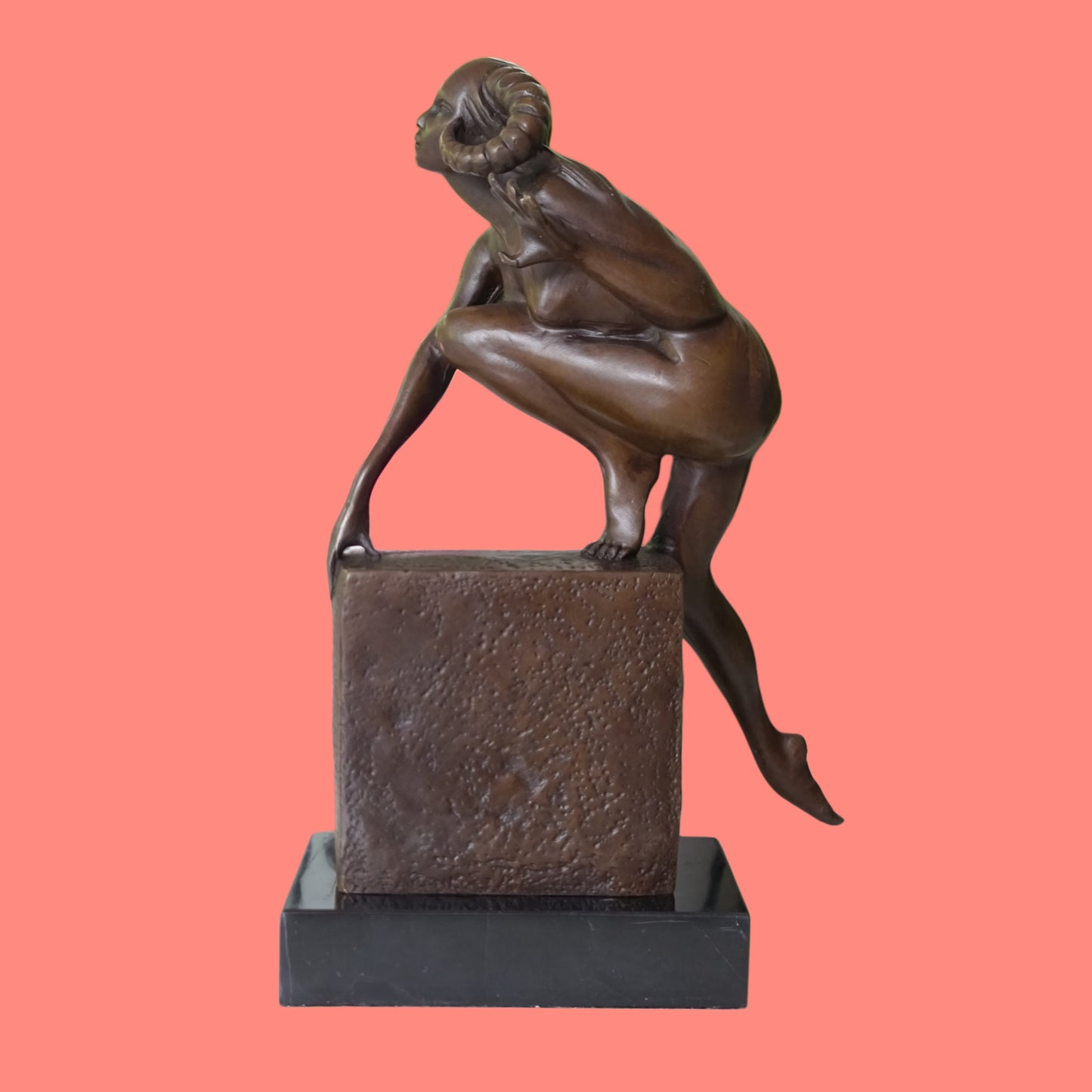 Handcrafted Nude Female Devil Bronze Sculpture Hot Cast Statue