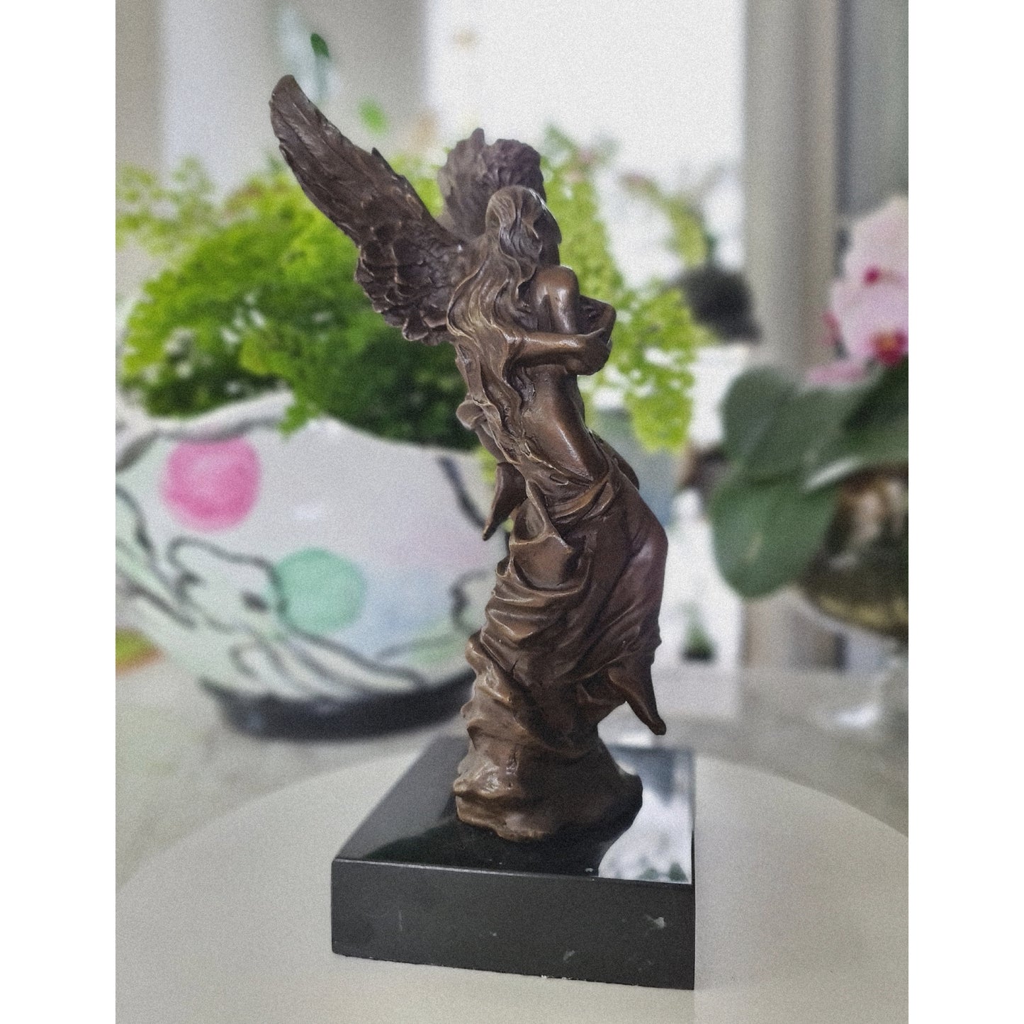 Bronze Sculpture Angel " Psyche And Eros " Statue Figure Cupid