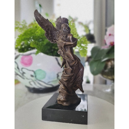 Bronze Sculpture Angel " Psyche And Eros " Statue Figure Cupid