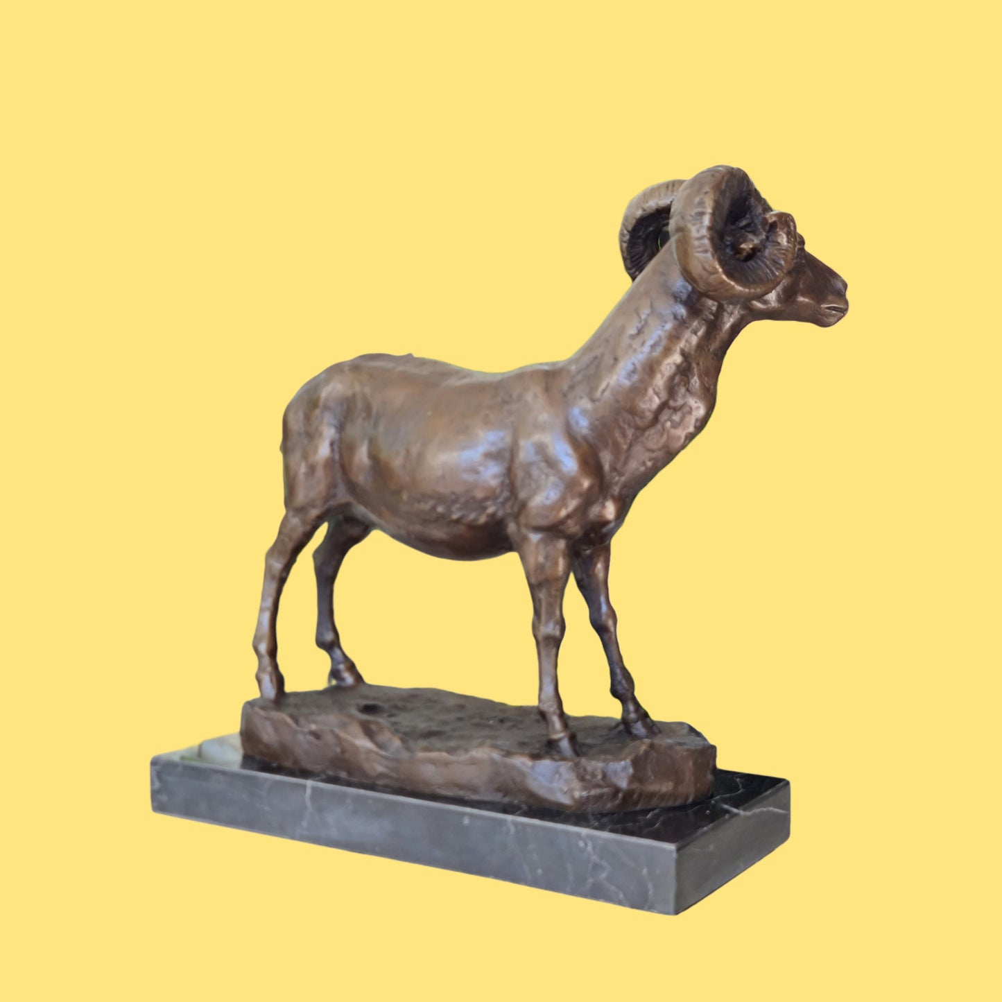 Ibex, Wild Mountain Goat, Steinbock, Bouquetin Bronze Sculpture