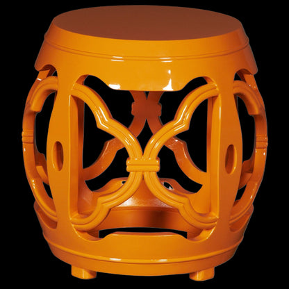 Orange Lacquered Drum Stool
