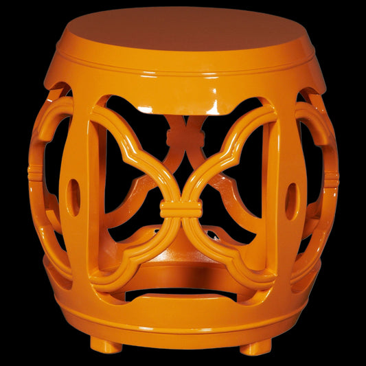 Orange Lacquered Drum Stool